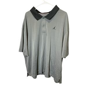Jordan Brooklyn Grey And Black Short Sleeve Polo Size XXL